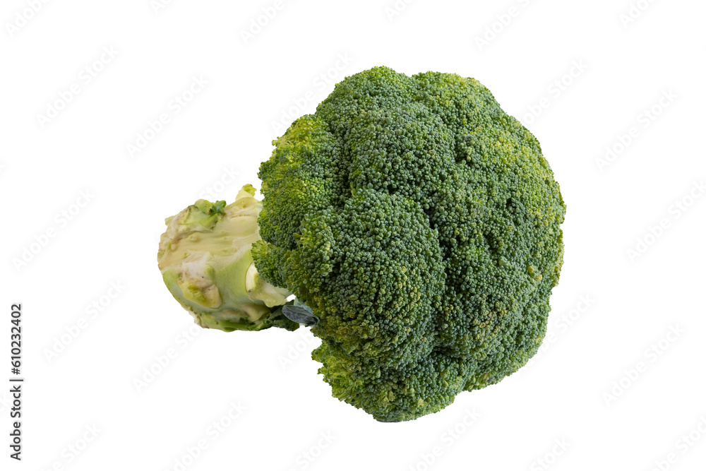 brocoli cru, en gros plan, isolé sur un fond blanc brocoli cru, en gros plan, isolé sur un fond blanc