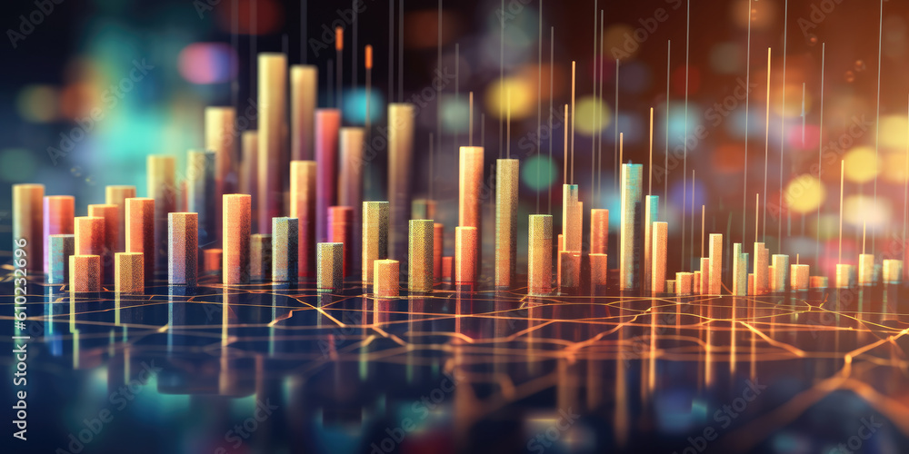 Fototapeta premium Economic 3D charts. Generative AI