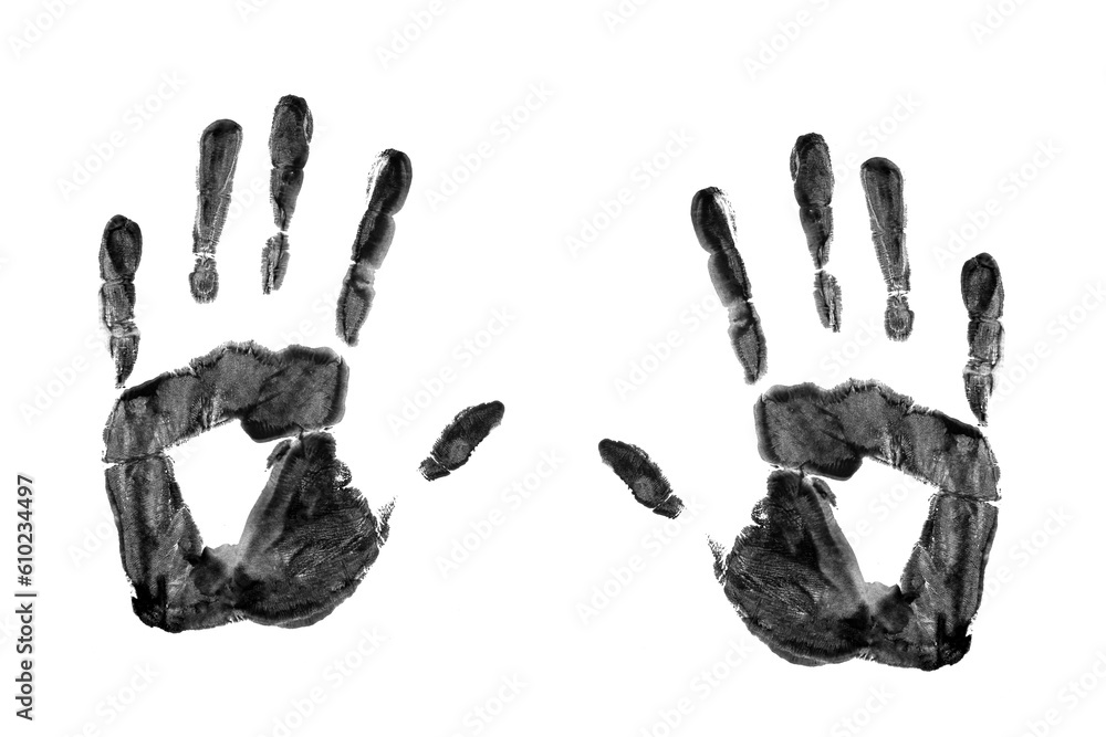 Black palm or hand print isolated on white Black palm or hand print isolated on white
