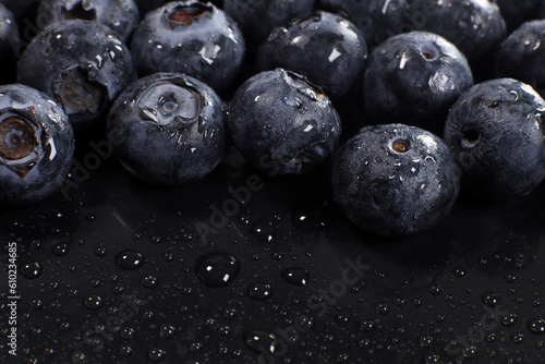 Ripe blueberry macro background closeup
