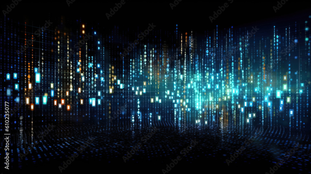 Binary data visualization. Hi-tech background Binary data visualization. Hi-tech background