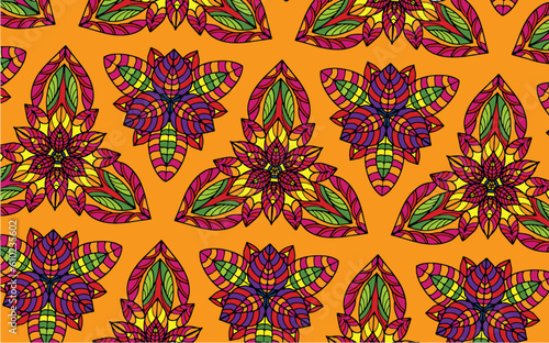Mandala flowers pattern art design for modified your new art work design print, sticker, embroidery ethnic ikat and other.