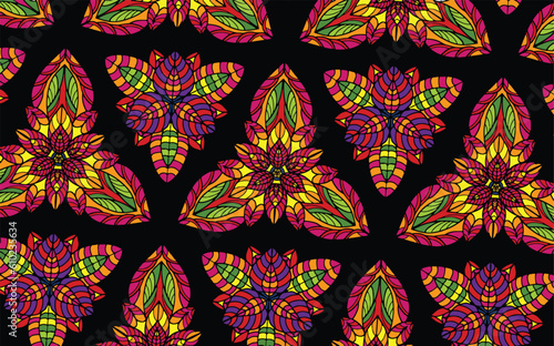 Mandala flowers pattern art design for modified your new art work design print, sticker, embroidery ethnic ikat and other.