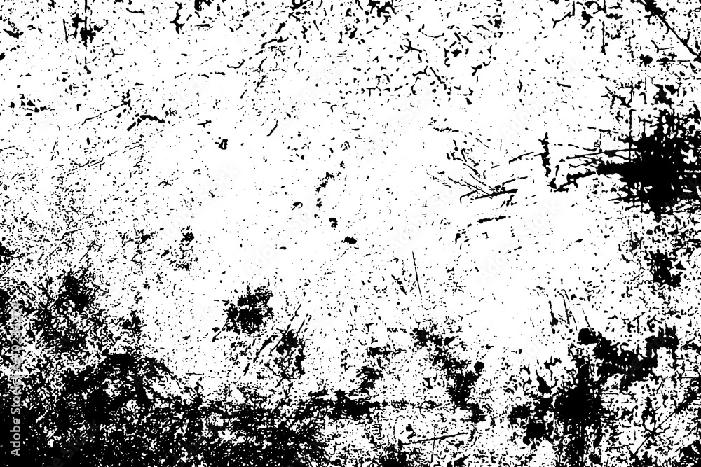Fototapeta premium Texture, wall, concrete, black and white grunge background. Wall fragment with scratches and cracks 