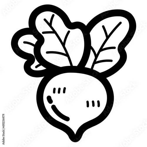 beetroot line icon style