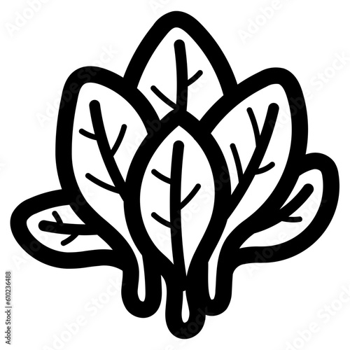 spinach line icon style