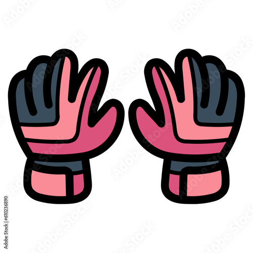 goalkeeper gloves filled outline icon style