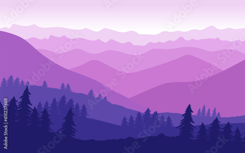 Vector landscape minimalist modern simple aesthetic, natural feel © Dhipwise