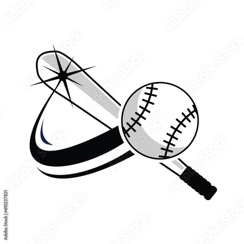 Photography Vector illustrations of Flying Softball with Movement Motion Lines