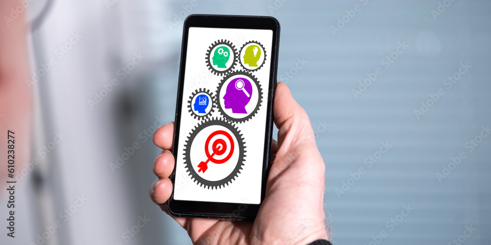 Business process concept on a smartphone Business process concept on a smartphone