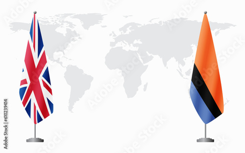 United Kingdom and Chagos Islands flags for official meeting photo