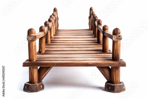 Wallpaper Mural wooden bridge isolated on white background. Generative AI Torontodigital.ca