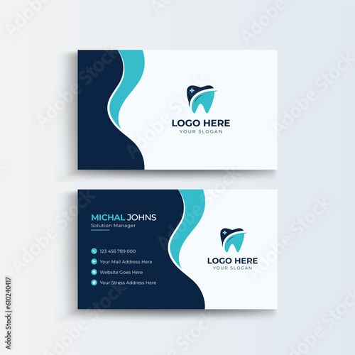 Dental care Double-sided Business Card Template.
Medical Healthcare Visiting card design.

