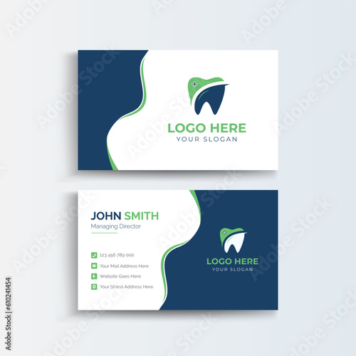 Dental care Double-sided Business Card Template.
Medical Healthcare Visiting card design.
