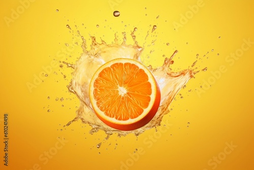 Ripe Juice Splash  Orange. Generative AI