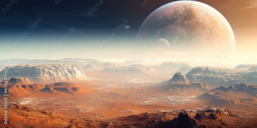 Red planet Mars. Generative AI