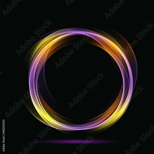 Colorful colored background of transparent lines in the shape of a circle. Circular wave pattern. Design element.