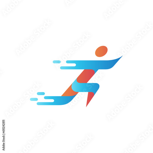 sprint sport logo design concept