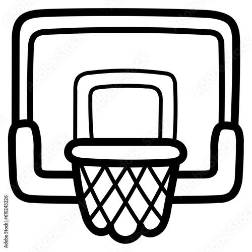 basketball backboard line icon style