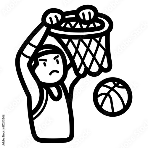 basketball player line icon style