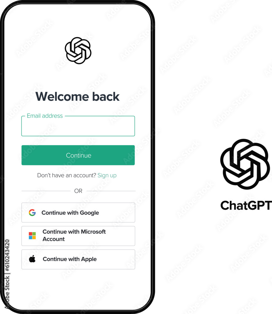 Chatgpt in smartphone, sign in to your chatagpt account via google ...