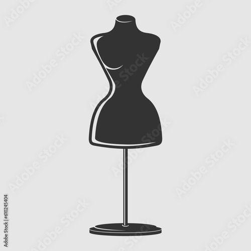 Sewing female mannequin isolated on white background. Vector illustration