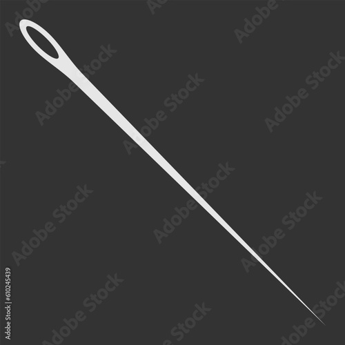 Sewing Needle isolated on dark background. Vector illustration