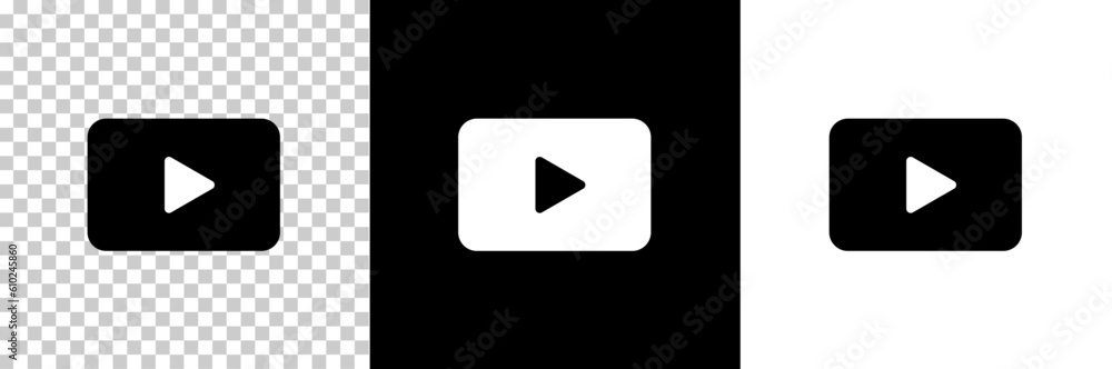 Play button icon. Easily editable line art icon on a transparent background. Multimedia player symbol. Tube sign vector stock illustration. Play button icon. Easily editable line art icon on a transparent background. Multimedia player symbol. Tube sign vector stock illustration.