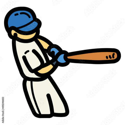 baseball batter filled outline icon style