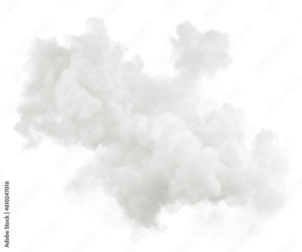 Isolate white cloudscape fluffy 3d render png file Isolate white cloudscape fluffy 3d render png file