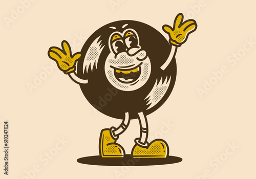 Vinyl mascot character illustration with happy expression