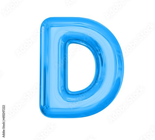Letter D Blue Balloons 