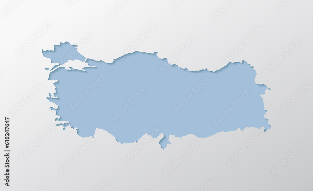 Vector map Turkey, abstract inner shadow Vector map Turkey, abstract inner shadow