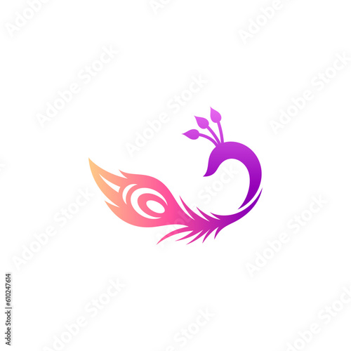 Fototapeta Naklejka Na Ścianę i Meble -  Simple peacock gradient logo design