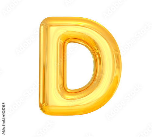 Letter D Gold Balloons 