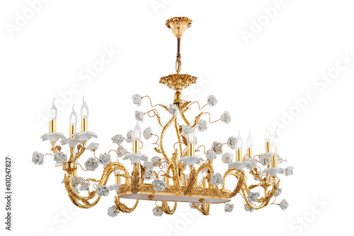 Classic chandelier isolated on white background