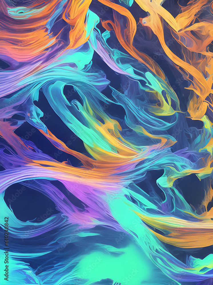 Volumetric neon background with abstract stripes. Volumetric neon background with abstract stripes.