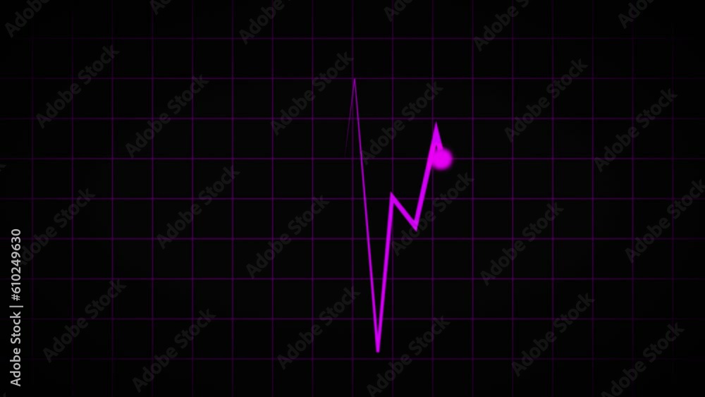 neon lines depict the pulse and heartbeat. A cardiogram. EKG heart rate monitor Cardiogram