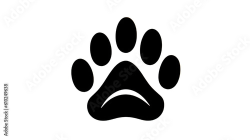 Logo with a step of a cat's paw, generative AI.