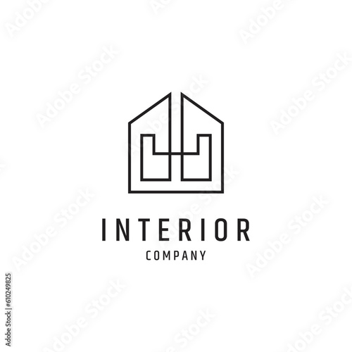 Interior logo, Home decoration and furnishing icon vector