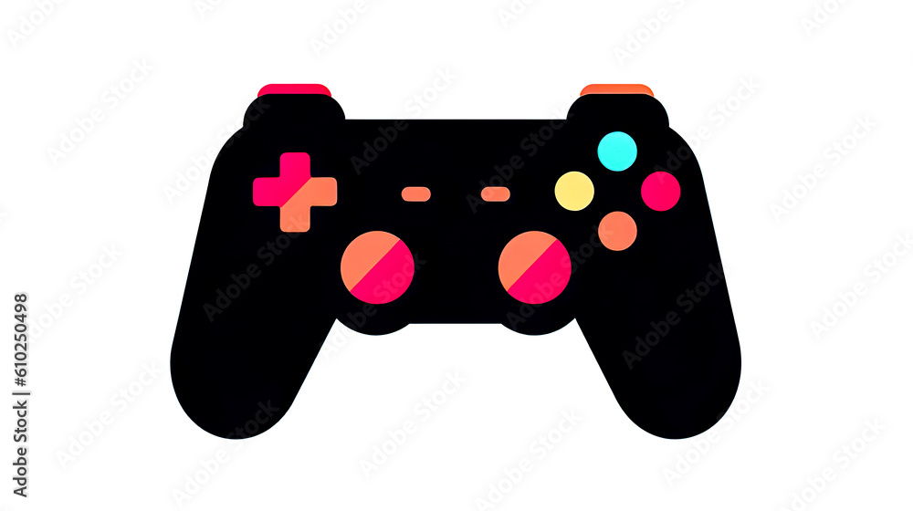 Joystick controller icon illustration for gaming, generative AI.