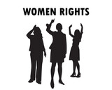 silhouette women rights vector illustration