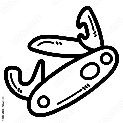 swiss army knife line icon style