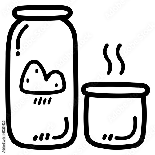 thermo bottle line icon style