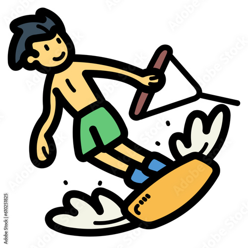wakeboard filled outline icon style