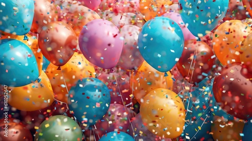 Colorful birthday party balloons