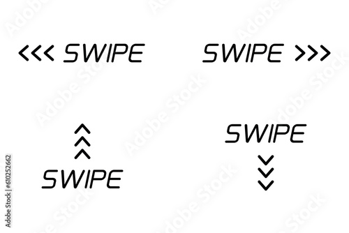 Swipe icon. Up arrow button symbol. Social media scrollsign, logo slide design in vector flat style.