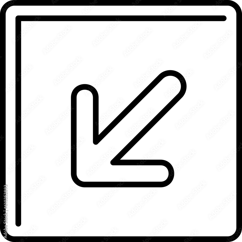 Down Left Icon Down Left Icon