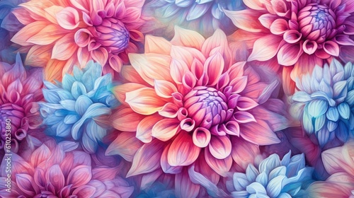 Dahlia Watercolor Impressions of Floral Grace © Balerinastock