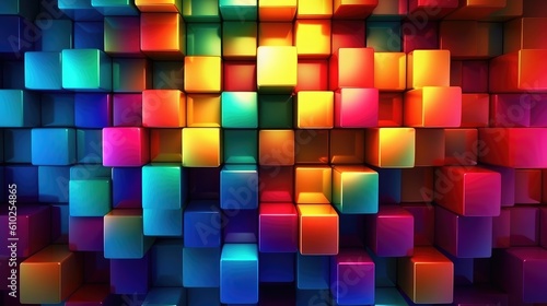 Cheerful and vibrant abstract background with playful squares